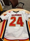 NHL Game Worn Used Calgary Flames Travis Hamonic