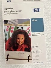 HP Premium Plus Photo Paper 60 Sheets 4"X 6" High Gloss INKJET Brand New Sealed