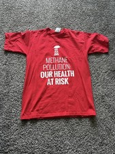 Union Made Anti Methane Pollution Made In USA Cotton Red T Shirt Size M