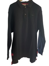 Orvis Men's Size XL Long Sleeve Rugby-Style Navy Red Button Pullover