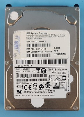Lot of 8 Toshiba AL15SEB18EP IBM 01NN116 2.5'' HDD SAS-3 10k 1.8TB 128MB 4096