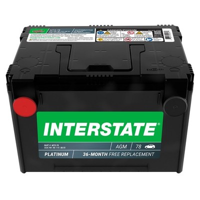 Interstate Batteries Group Size 78 SLI AGM Automotive Battery 12V 55Ah 740CCA