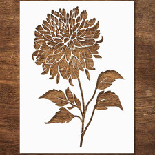 Dahlia Stencil - Flower Stencils for Painting on Wood, Canvas, Paper, Fabric, Wa