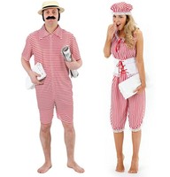 Mens And Ladies Couples 1920s Beach Bathing Suit Fancy Dress Costumes Outfits Mens And Ladies Couples 1920s Beach Bathing Suit Fancy Dress Costumes Outfits