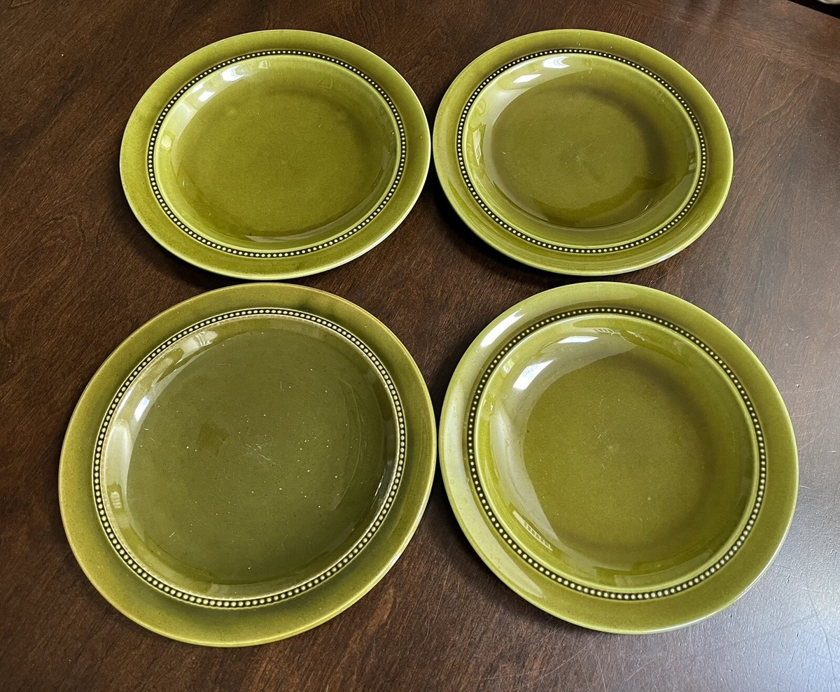 Set Of 4-Hoganas Keramik Swedish Design Apple Green 8.5” Plates | eBay