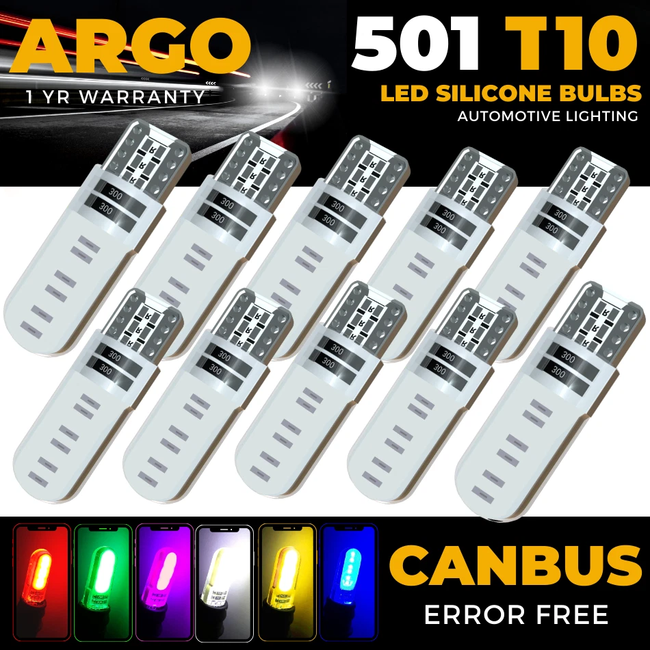 501 T10 194 Led Car Side Light Bulbs Canbus Error Free Xenon W5w Sidelight  Lamp