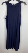 Gap Dress Womens Medium Tall Navy Blue Sleeveless Shift Knit Stretch