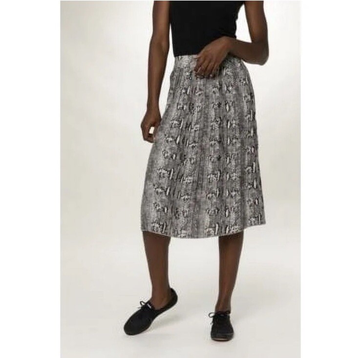 J. Crew Gray Black Python Snake Print Pleated A-L… - image 1