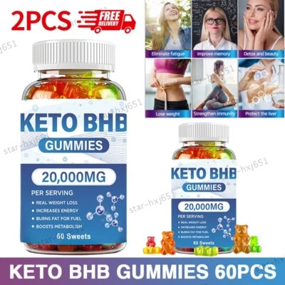 SECRET DE PEAU 2X Keto BHB Gummies Night Time Slimming Capsules Loss Weight UK Stock 2000MG