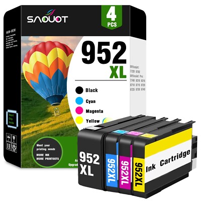 952XL Ink Combo Pack for HP OfficeJet Pro 8725 8720 8730 Printers (4 Pack)