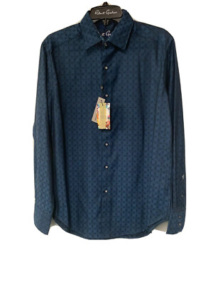 SPORT SHIRT-S- DIAMANTE STEEL COLORED L/S  RETAIL PRICE $198 by ROBERT GRAHAM