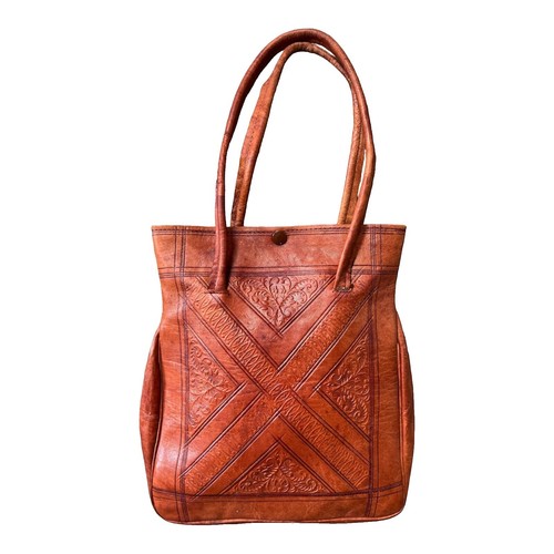 Vintage Coach Handbag 9995 Brown Leather Bag Purse Zip Top Shopper