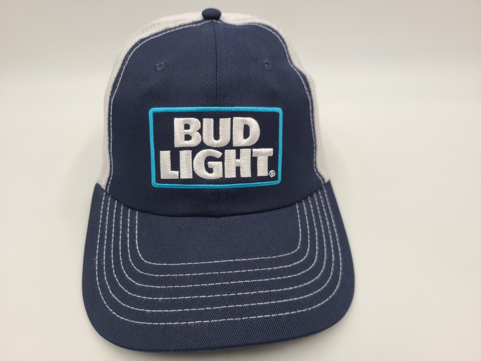 Bud Light Mesh Trucker Snapback Hat Cap Beer Baseball Dad Men Women Blue White