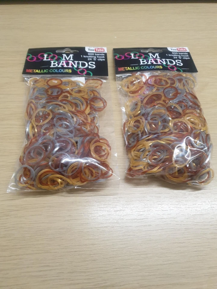 1200 Loom Bands - Metallic Colours - 1 Knotting Hook & 24 S Clips JUST £4.99 - Image 2 of 4