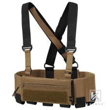 KRYDEX Concealed Carry Low Vis Ready Chest Rig Pouch Elastic Cummerbund Coyote