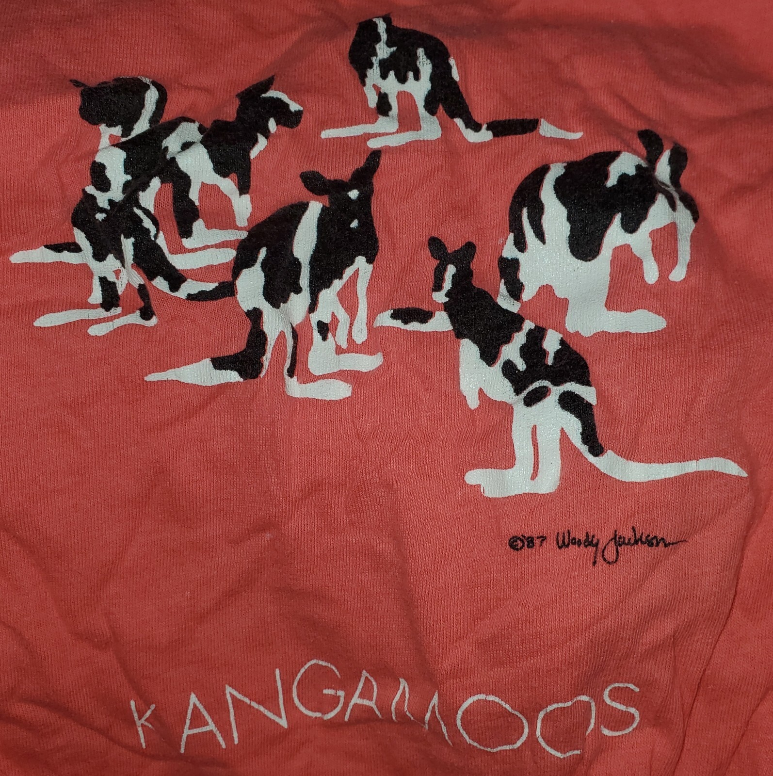 Woody Jackson Ben & Jerrys Cow Kangamoos Shirt Single Stitch Distressed 1987