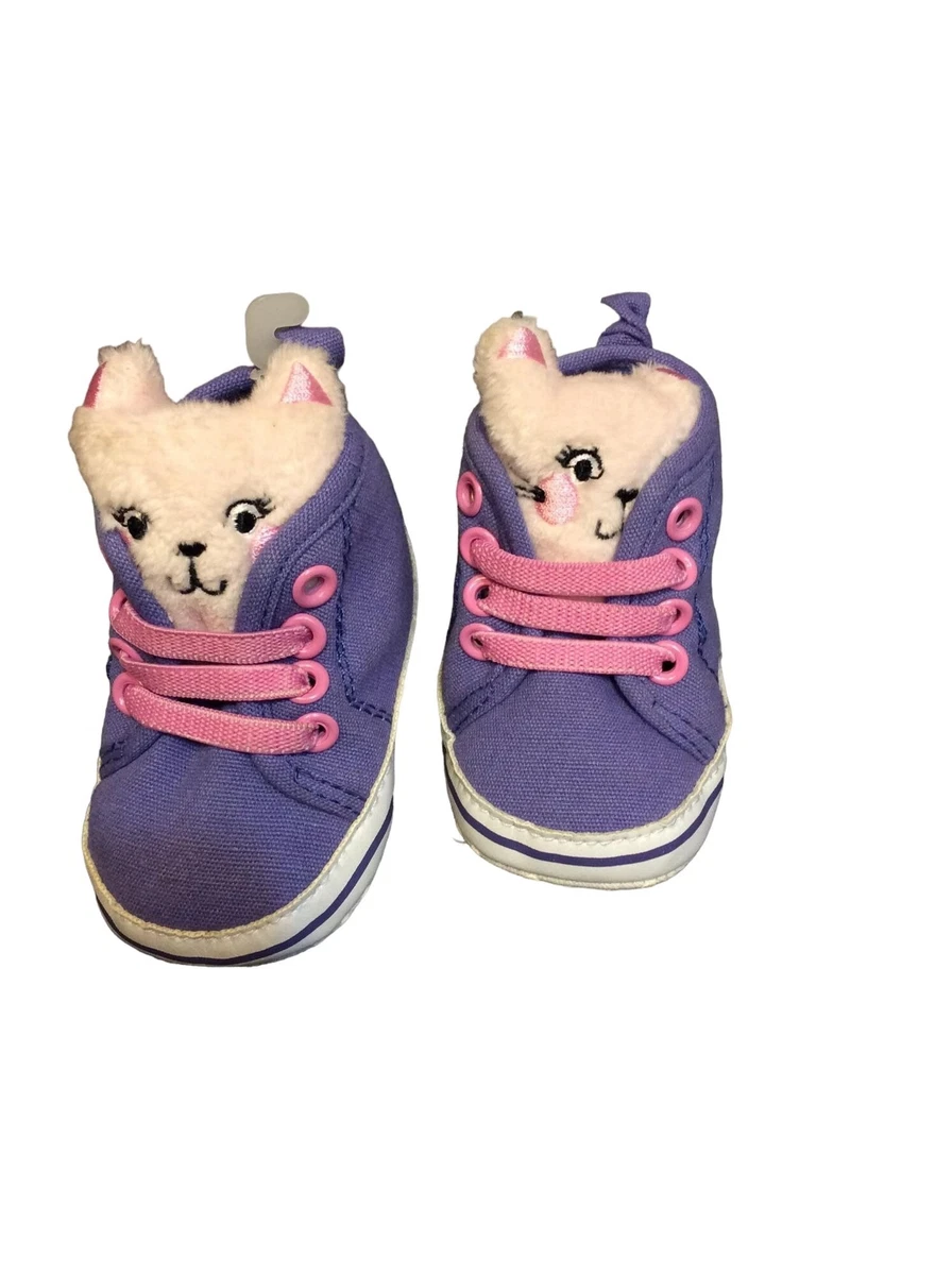 Cutie Pie Kitten Baby Shoes Size 3 6 9 Months Purple