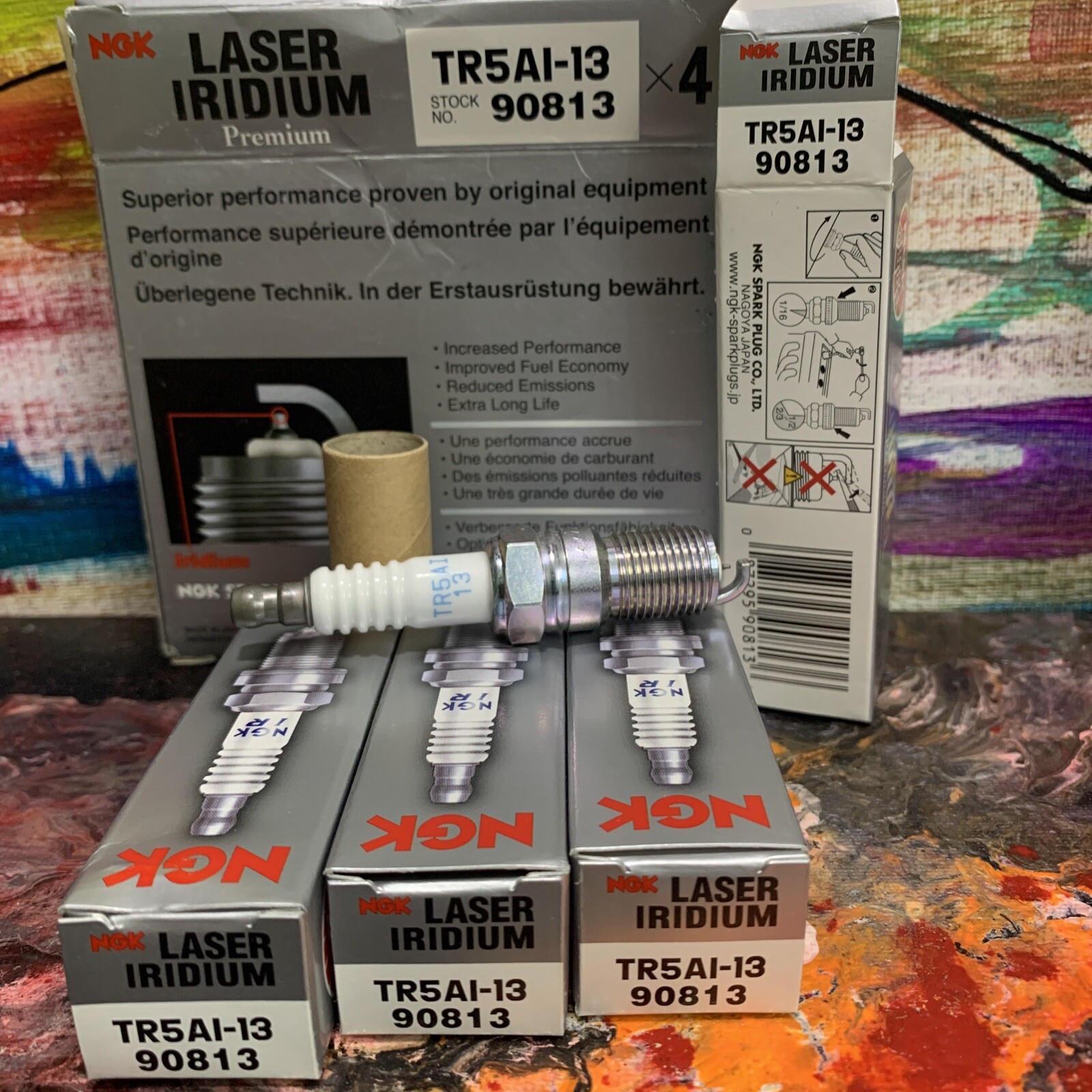 4 Pack NGK 90813 (TR5AI13) Laser Iridium Spark Plugs Mazda 5, 6, B2300