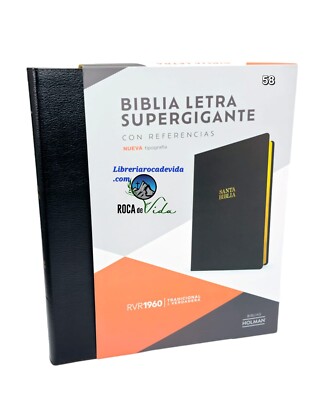 Biblia Letra Súper Gigante RVR.1960 Nueva Tipografía Piel Fabricada Negro Índice
