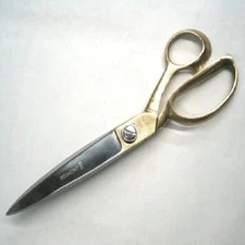 BELMONT Heavy Duty 10" Bent Trimmer Dressmaker Scissors With Gold Handle