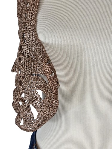 Women Gilet Day Birger Et Mikkelsen Real Metallic/Cotton Embroidered Copper Top - Picture 7 of 14