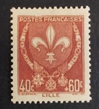 SORTI ALBUM FRANCE 1941 SECOURS NATIONAL ARMOIRIES VILLE LILLE 527 NEUF** LUXE