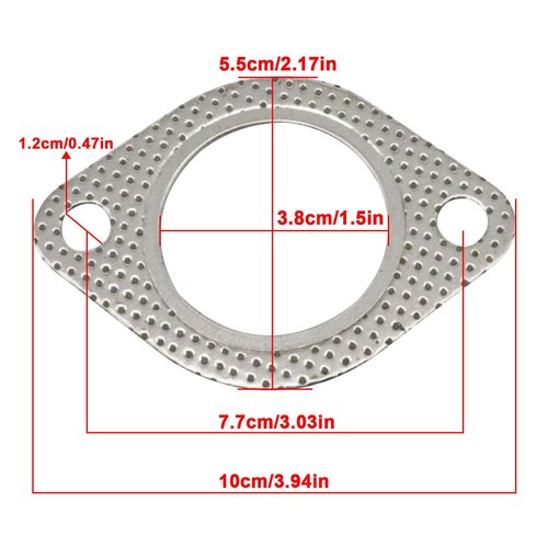 1/2PCS High Temp Exhaust Gasket Replacement Sealing Pad 2-Bolt Flange Gasket - Picture 3 of 17