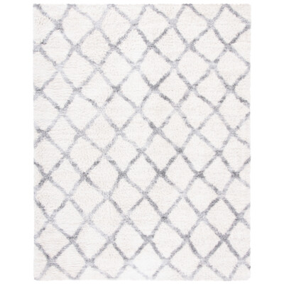 SAFAVIEH Berber Shag Collection BER215A Cream / Grey Rug