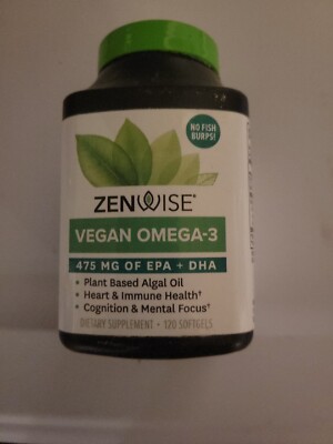 Zenwise Vegan Omega-3 Based Fish Oil Alternative Marine Algal Source for EPA