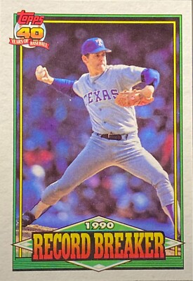 1990 南米オールスターズ 東京大会ユニ ヴィンテージ 90s 日本製★激レア 1990 Topps #6 Nolan Ryan Texas Rangers Record Breaker Baseball
