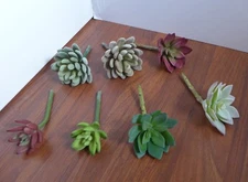 7 Mix Plants Artificial Succulent Snowball And Lotus Flower Grass