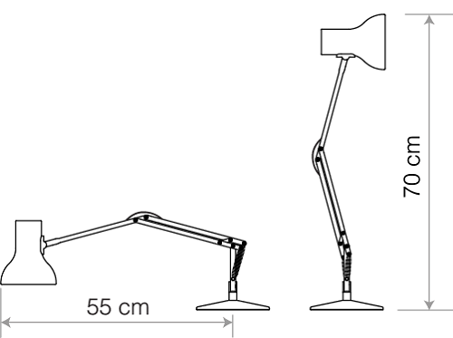 Schreibtischlampe schwarz verstellbarer Schirm Druckschalter Anglepoise Typ 75 Mini UVP 189£ - Bild 7 von 12
