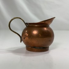 Antique Handmade Miniature Forged Copper Dollhouse Decor Pitcher Marked H,bottom