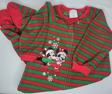 Disney Store Mickey Minnie Mouse Christmas Boys/Girls Pajamas One Piece 18-24mo