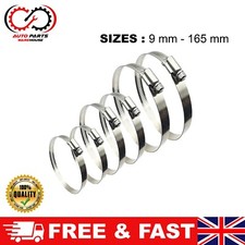 Image of Hose Clips Clamps Worm Drive Stainless Steel Mild Steel 9-165mm Pipe Hose Fix