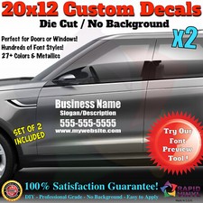 Custom Business Name Door Window Decals Custom Lettering Truck Car Sign X2