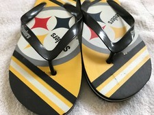 Pittsburgh Steelers Mens Flip Flops Size 11.5