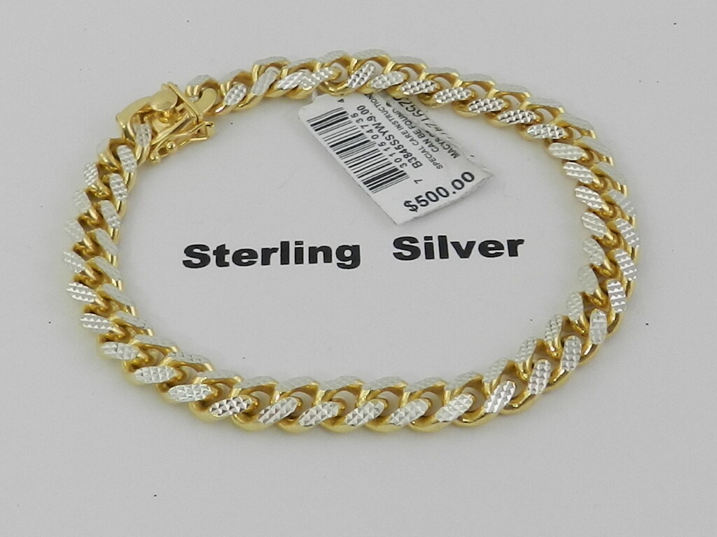 Yellow Gold Gold Over Silver Cuban Link Bracelet Kilo Cuban Link
