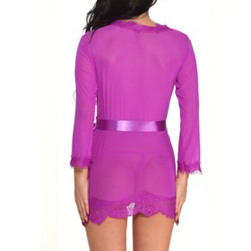 Sexy-Lingerie Womens Sheer Mesh Kimono Robe Bathrobe Ladies Babydoll Nightwear