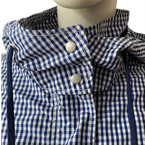 Ladies Uniqlo Parka Coat Check Pattern Shower / Rain Coat Size Small 34" Chest - Picture 4 of 11