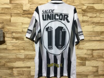 SANTOS 1997 1998 Away Football Shirt Soccer Jersey Umbro #10 Sz