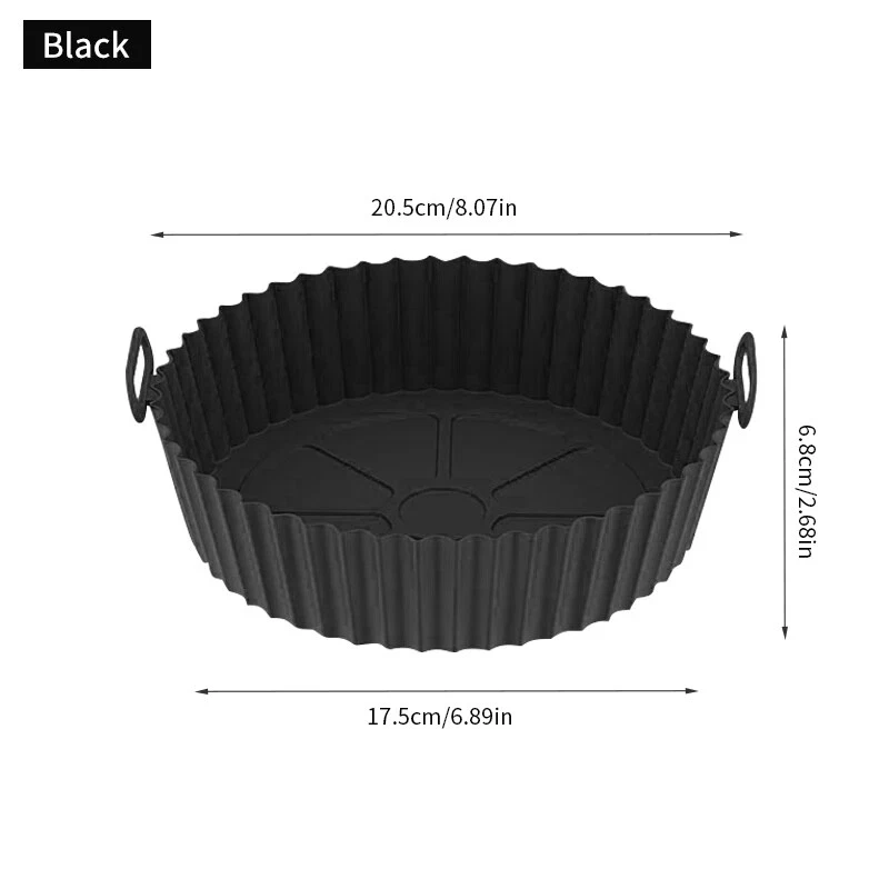 Air Fryer Silicone Pot Round Reusable Air Fryers Oven Baking Tray