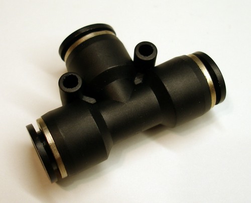 Qty 5, STC, TU 3/8 K, 3/8" Tube OD Tee Union Push-to-Connect Air Fitting - Picture 9 of 12