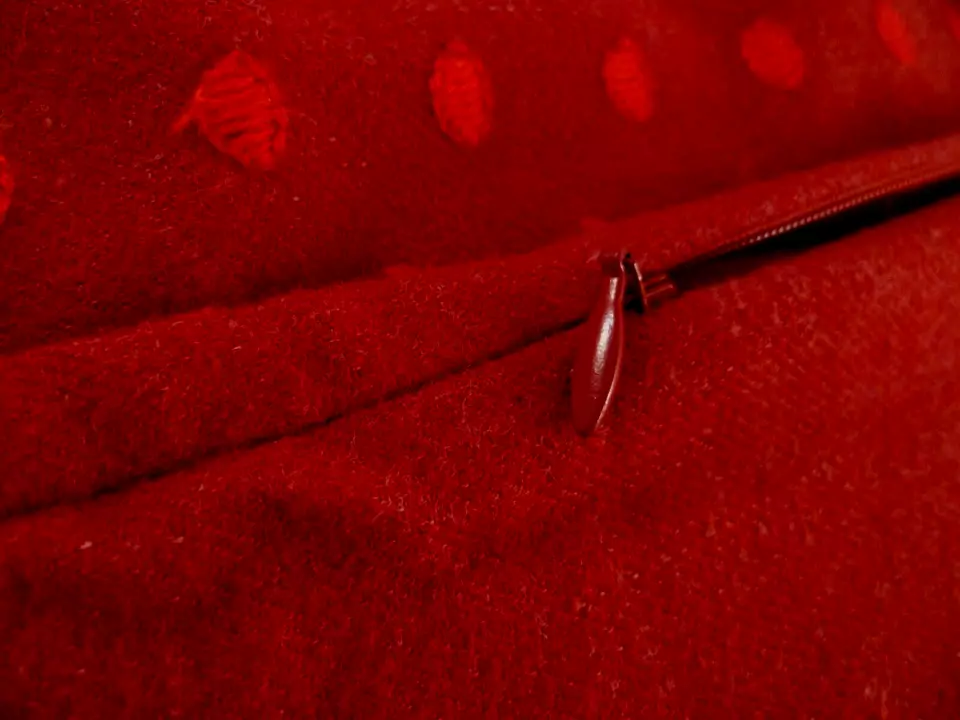 4件装西ELM枕套红色刺绣圆点拉链闭合12X21棉 — 第 4/4 张图片