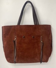 All Saints brown suede & Leather shoulder tote bag w/ three compartments 