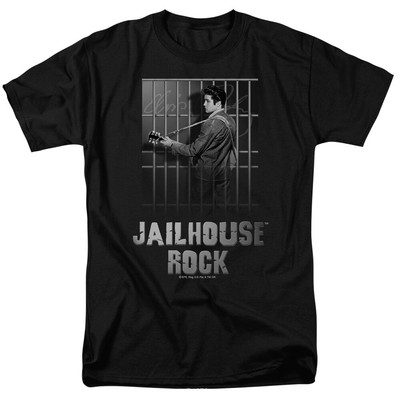 Elvis Presley Jailhouse Rock T Shirt Licensed Rock N Roll Music Tee Black