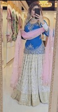 New Launch Heavy Chinnon Blue Top Lehenga With Dupatta For Women Festival