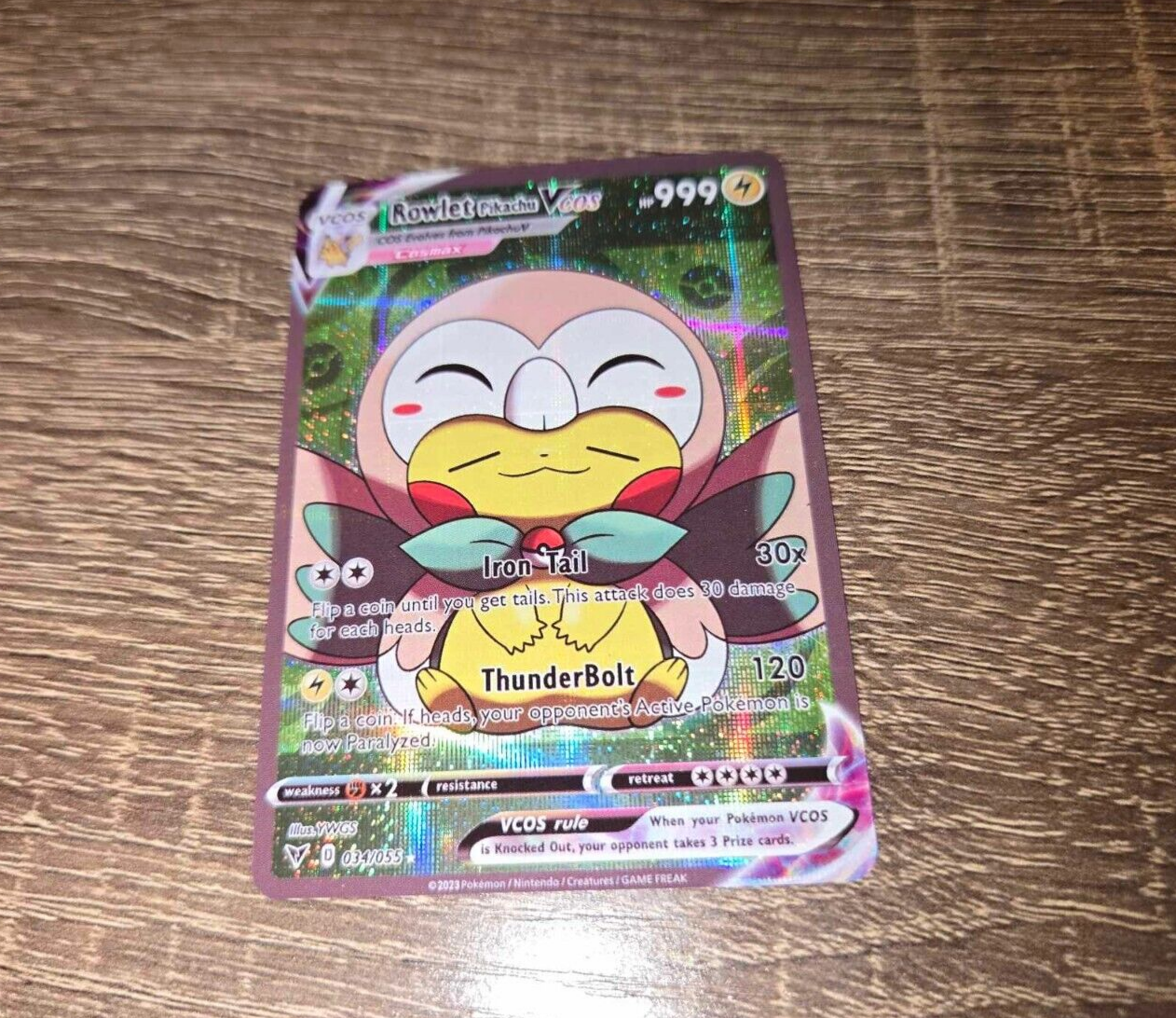 Rowlet Pokemon Card VMAX Rainbow GX EX GX ACG V Star Holo Cosplay Anime