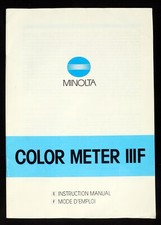 Original Minolta Color Meter IIIF User Manual 1992 Edition - Near Mint