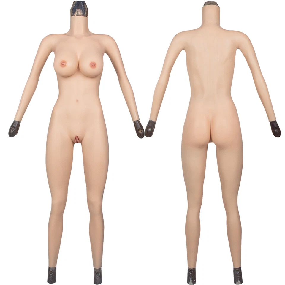 Silicone Bodysuit Breast Forms C-E Cup Fake Vagina Hip Shaping Female Body Suit - Image 3 of 4